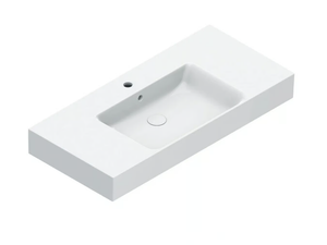 PREMIUM 100 - Rectangular washbasin with overflow with integrated countertop _ CERAMICA CATALANO